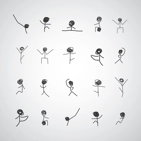 Fitness, exercices corporels icônes — Image vectorielle