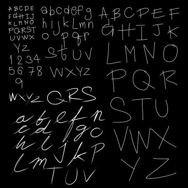 Handschrift lettertype op blackboard — Stockvector