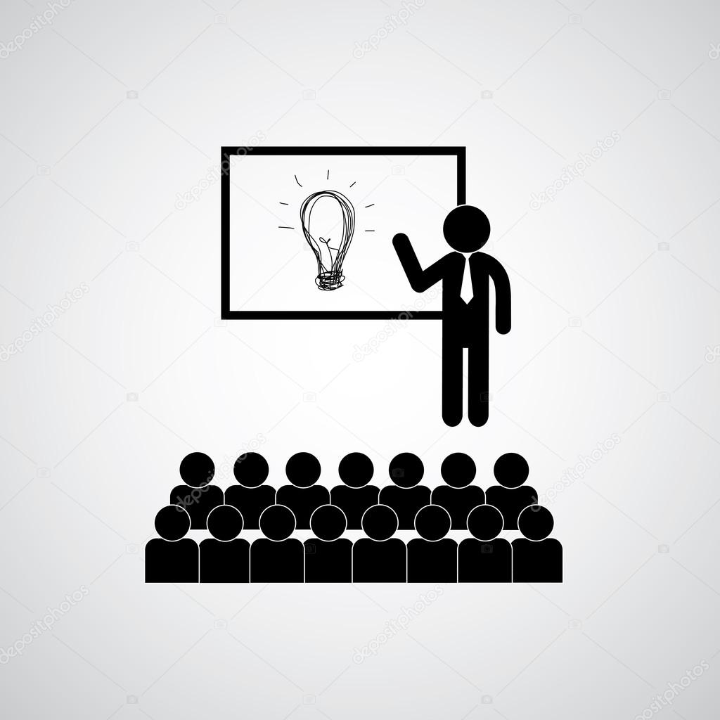 Presenting business idea icon — Stock Vector © tackgalich 66922641