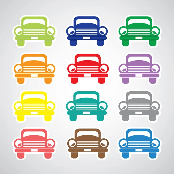 Basic car icon set — Stock Vector