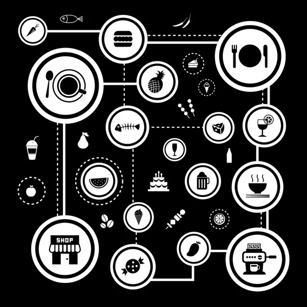 Symbolset für Essen und Trinken — Stockvektor