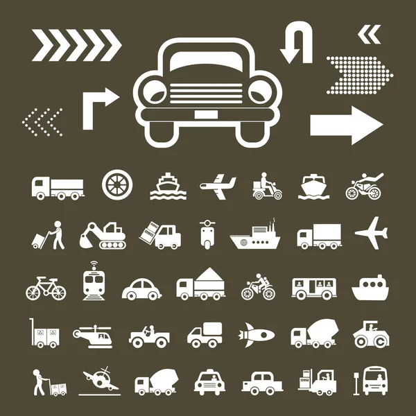 Basic icons for transport — Stock Vector