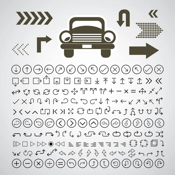 汽车和箭头符号 — 图库矢量图片