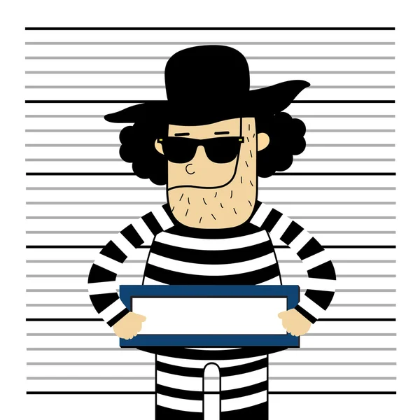 Prisionero hombre de dibujos animados — Vector de stock