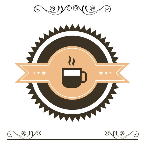 Vintage Kaffee Abzeichen und Etikett — Stockvektor