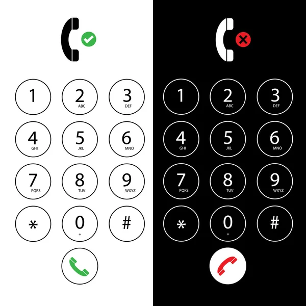 携帯電話のための平らなキーパッド — ストックベクタ