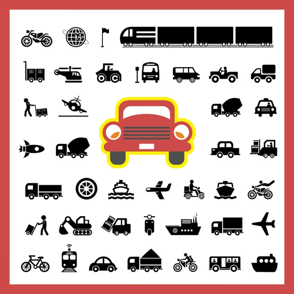 Symbole für Transporte Illustration — Stockvektor