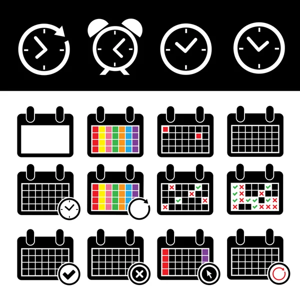 Icone dei calendari vettoriali di base — Vettoriale Stock