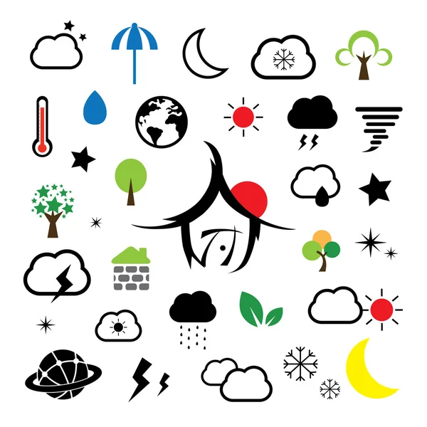 Weather symbols set — Stock Vector