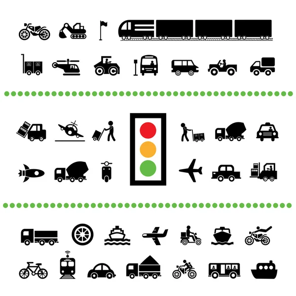 Icônes de base pour le transport — Image vectorielle