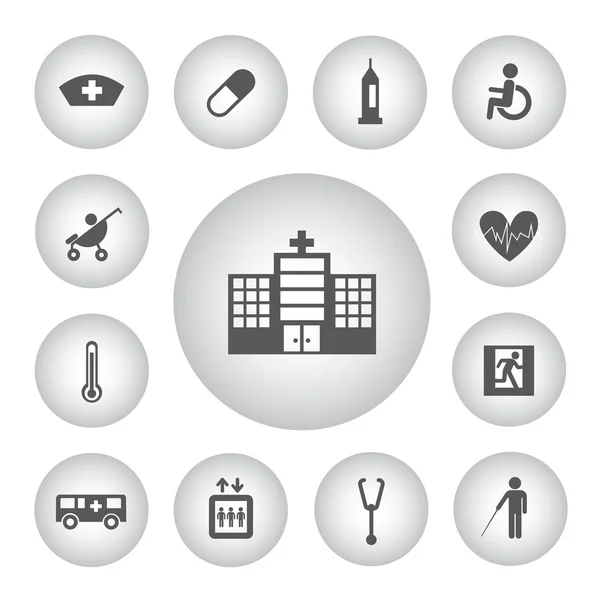 Iconos básicos para el hospital — Vector de stock