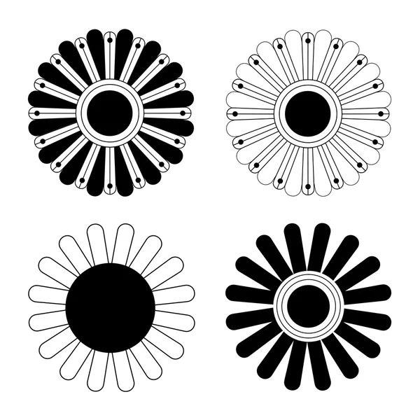Set di icone di fiori — Vettoriale Stock