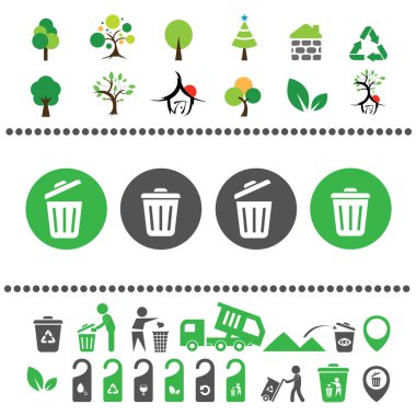 Recycling bin and arrow icon