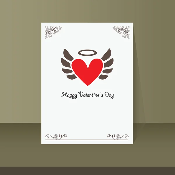 Winged heart vintage card design — Stockový vektor
