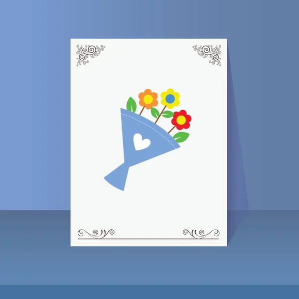 Bouquet vintage card design — ストックベクタ