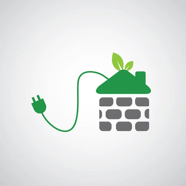 Efficacité énergétique de maison verte — Image vectorielle