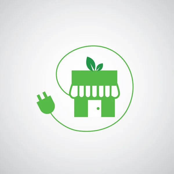 Efficacité énergétique de maison verte — Image vectorielle