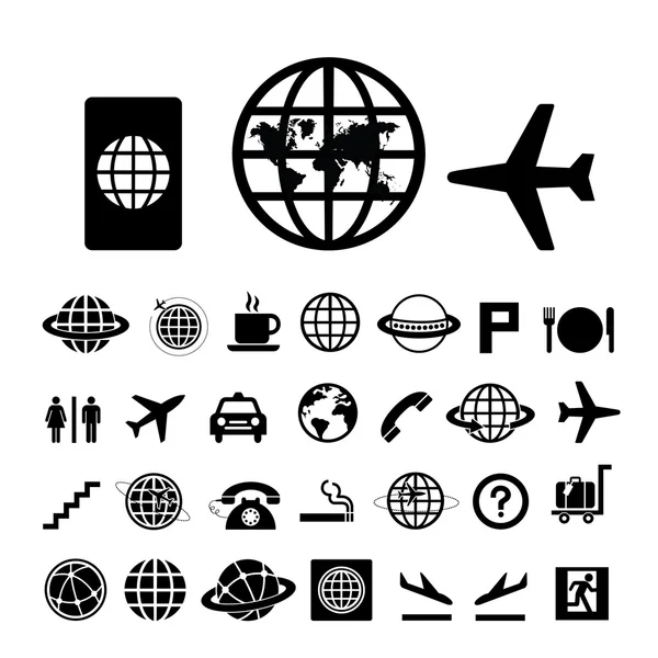 Conjunto de iconos para aeropuerto — Vector de stock