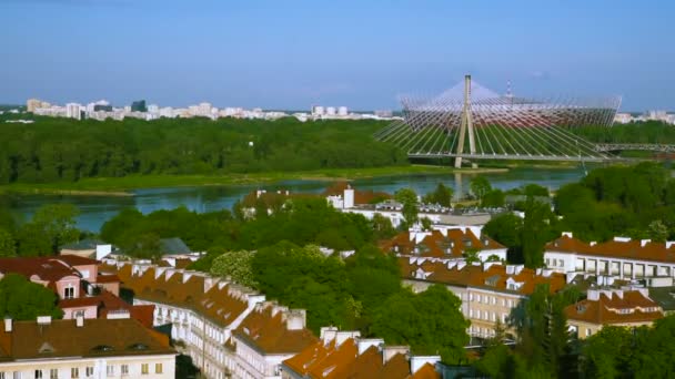 Vue sur la ville de Varsovie d'en haut — Video