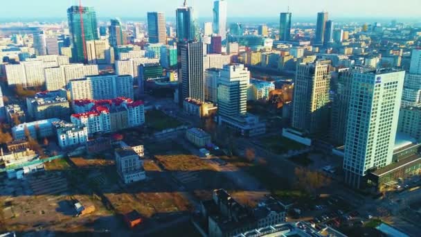 Pohled na město budov nebo mrakodrap — Stock video
