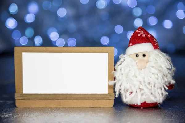 Santa Claus or Father Frost with white blank card — Stock Photo, Image