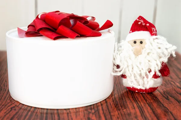 Santa Claus or Father Frost with gift box or present — Stock Photo, Image