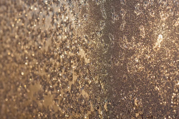 Ice and frost on frozen window — Stock Photo, Image