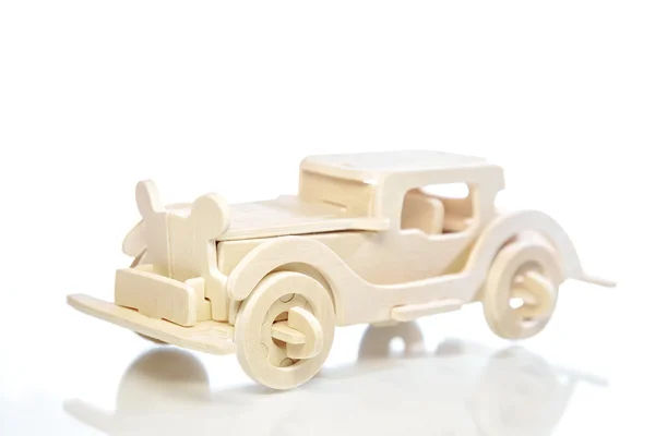 Old retro toy wooden car — Stock Photo, Image
