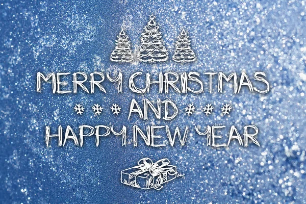 Feliz Natal e Ano Novo cartão de saudação — Fotografia de Stock