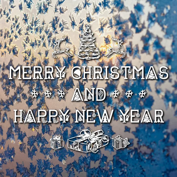 Merry Christmas and New Year greeting card — Stock Photo, Image