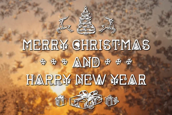 Boldog Karácsonyt és új évet üdvözlő kártya — Stock Fotó
