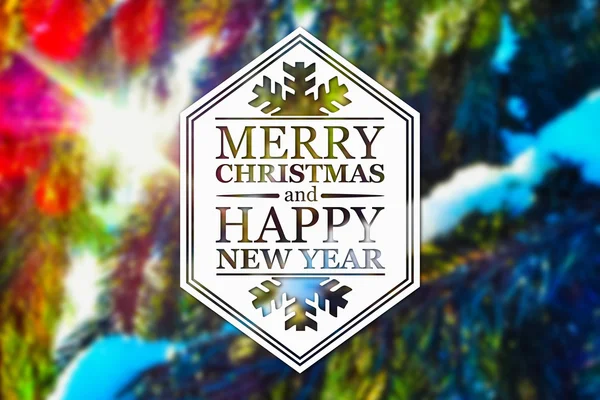 Merry Christmas and New Year greeting card — Stock Photo, Image