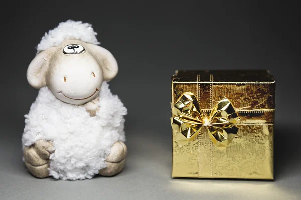 Owce z pudełko — Zdjęcie stockowe