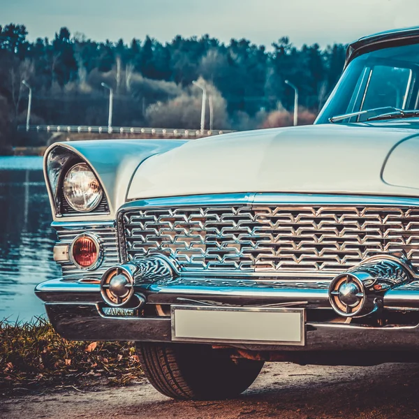 Old retro or vintage car front side. Vintage effect processing — Stock Photo, Image