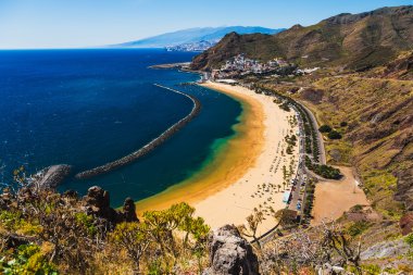 Beach Las Teresitas in Santa Cruz. Tenerife, Spain clipart