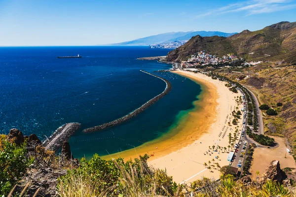 Las teresitas Plajı'na havadan görünümü. Tenerife Adası — Stok fotoğraf