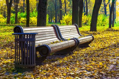 Sonbaharda park bankında