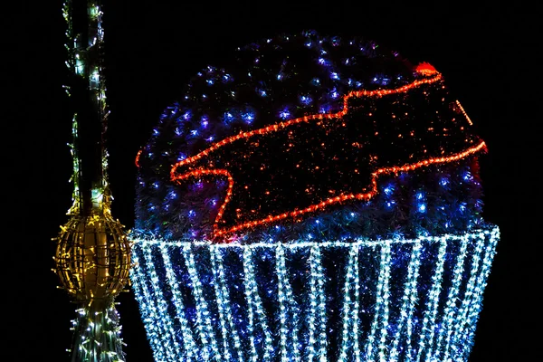 Illuminated Decorative Christmas Ball — Stock Photo, Image
