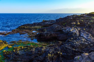 Taş sahil veya Atlantik Okyanusu kıyısında