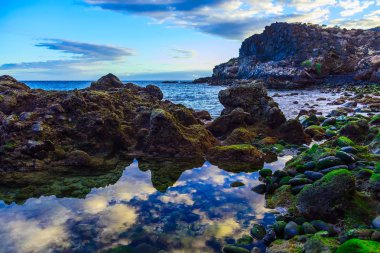 Taş sahil veya Atlantik Okyanusu kıyısında
