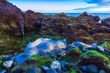 Taş sahil veya Atlantik Okyanusu kıyısında