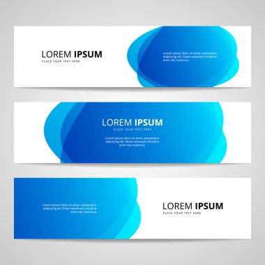 Üç mavi afiş kümesi