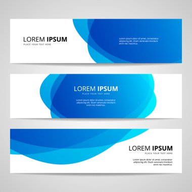 Üç mavi afiş kümesi