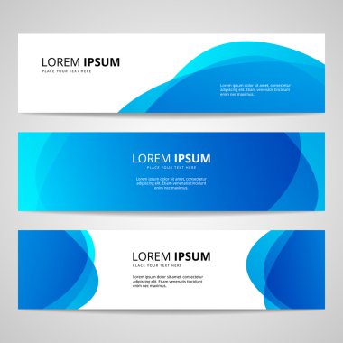 Üç mavi afiş kümesi