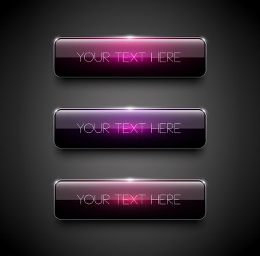 mor parlak web düğmeleri