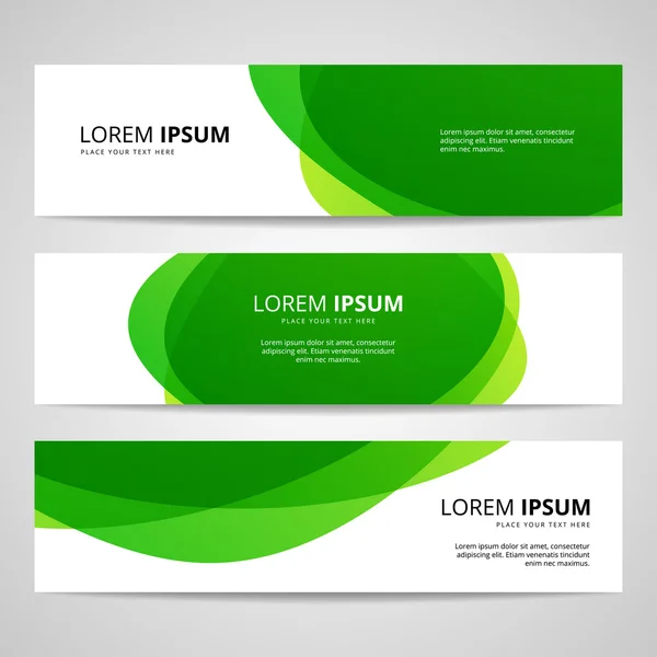 Set of three green banners — Stock Vector