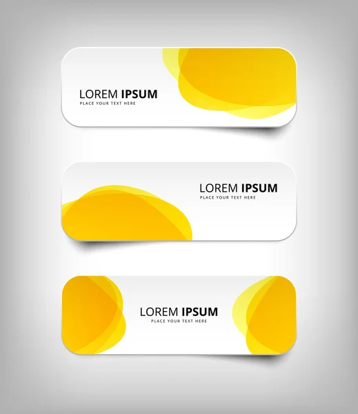 Conception de bannières jaunes — Image vectorielle
