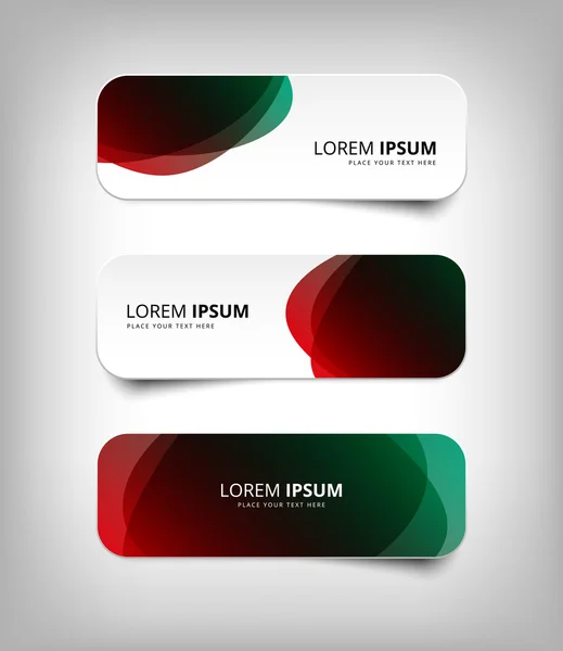 Set of green red banners — Stock Vector