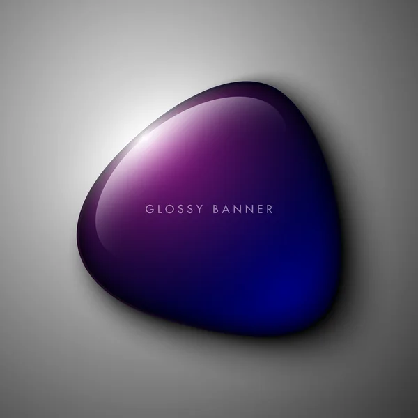 紫の光沢のある石のバナー — ストックベクタ