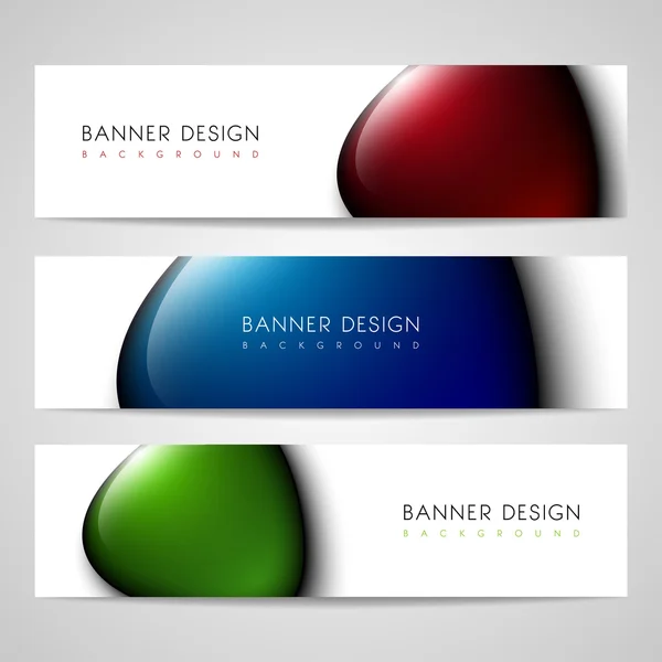 Banners with glossy buttons — Stock Vector